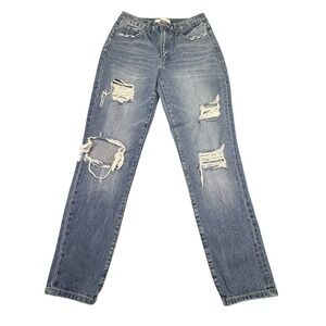 Vervet Blue Jeans‎ Women's Size 26 Mom Jeans Straight Cut High Rise Light Wash